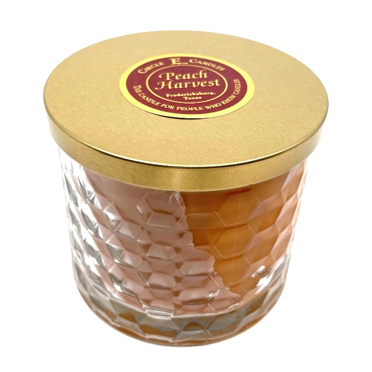 Circle E Candles, Peach Harvest Scent, Medium Size Jar Candle, 17oz, 2