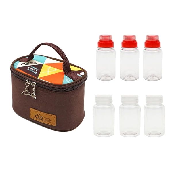 6Pcs / Set Condimento Pimienta Sal Botella con Bolsa de Almacenamiento Sunnimix Tarro de especias para condimentos BBQ