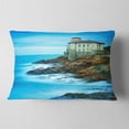 thumbnail image 2 of Designart Boccale Castle on Cliff Rock and Sea - Beach Photo Throw Pillow - 12x20, 2 of 5