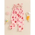 thumbnail image 2 of Suealasg Baby Girl Clothes 6 12 18 24 Months Sleeveless Summer Romper Overalls Tie-Up Spaghetti Straps Floral Print Bodysuit Jumpsuit, 2 of 7
