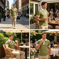 thumbnail image 6 of OIOLOYJM Golf Shirts for Men Short Sleeve Mesh Contrast Collar Casual Quick Dry Lightweight Polo Shirts Trendy Business Athletic Collared Tee Shirts Army Green 4XL, 6 of 6