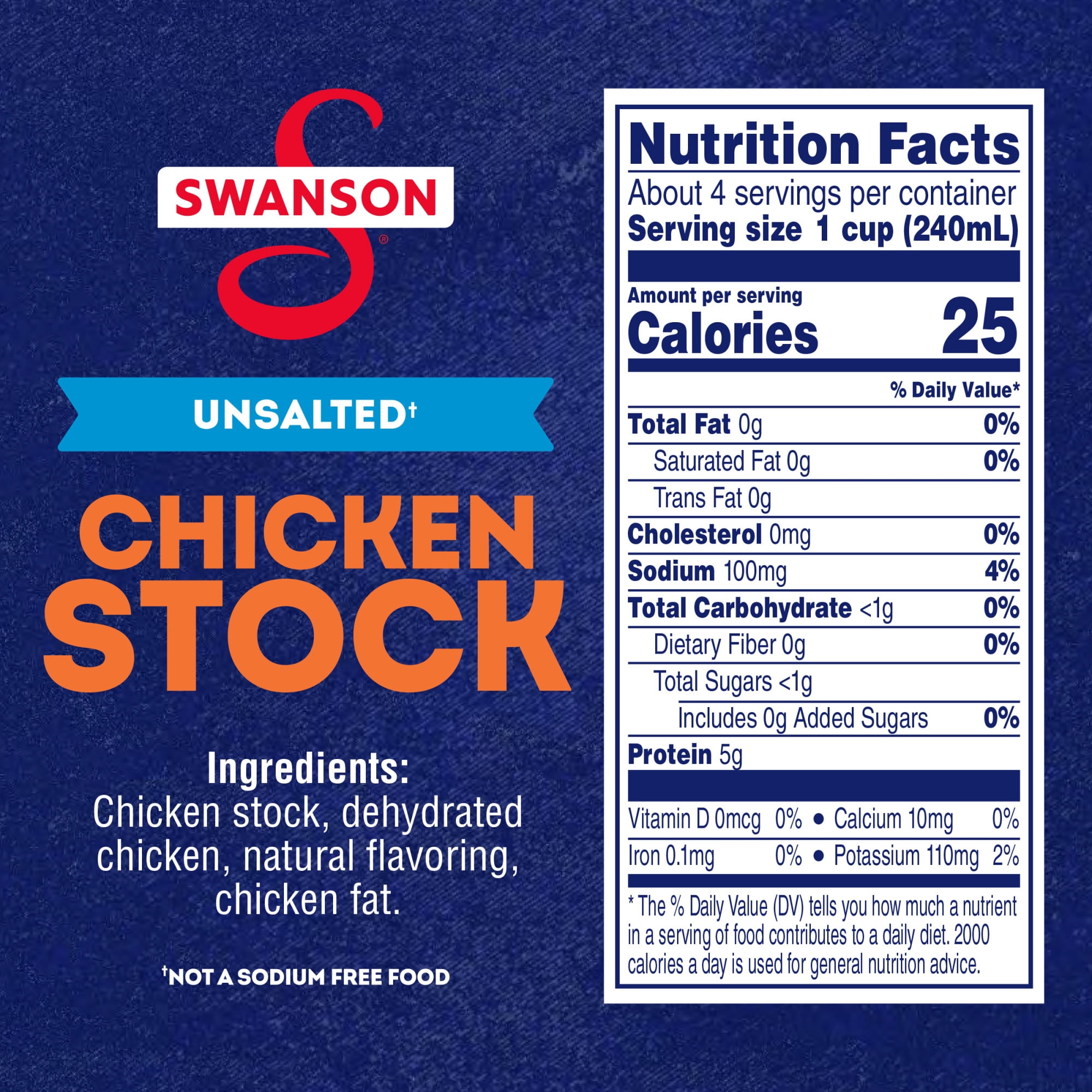 (12 pack) Swanson Unsalted Chicken Stock, 32 oz Carton
