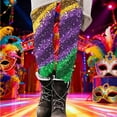 thumbnail image 5 of Hvot&aat Women Mardi Gras Leggings Stretch High Waisted Yoga Pants Sparkly Printed Carnival Party Pant, 5 of 5