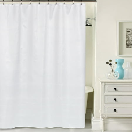 Hotel Quality Waffle Weave Shower curtain with Metal Grommets in White 70"x72"