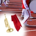 thumbnail image 6 of Scout Bugle Brass Bugle Music Instrument Classic Style with Mouthpiece Cavalry Trumpet Marching Bugle for Orchestra Band Adults A, 6 of 8