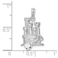 thumbnail image 5 of Auriga Fine Jewelry 925 Sterling Silver Rhod-plated 3D Sandcastle / Shovel Pendant for Women (L-23.29mm), 5 of 6
