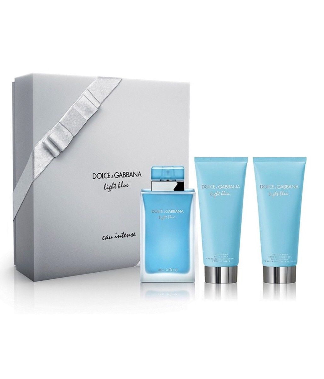 light blue perfume gift set