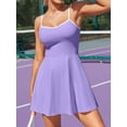 thumbnail image 4 of Sociala V Neck A-Line Tennis Dress for Womens Adjustable Straps Golf Athletic Dresses Built in Shorts, 4 of 8