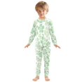 thumbnail image 6 of FORMRS Long Sleeve Top and Pants Pajama Set for Niños 2-Piece Sleepwear, Sizes 18M-8Y, Green Floral, 6 of 6