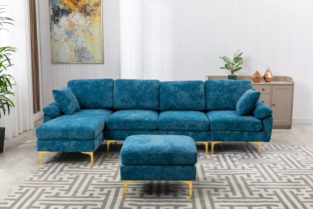 Teal Velvet Sectional Sofa Matttroy