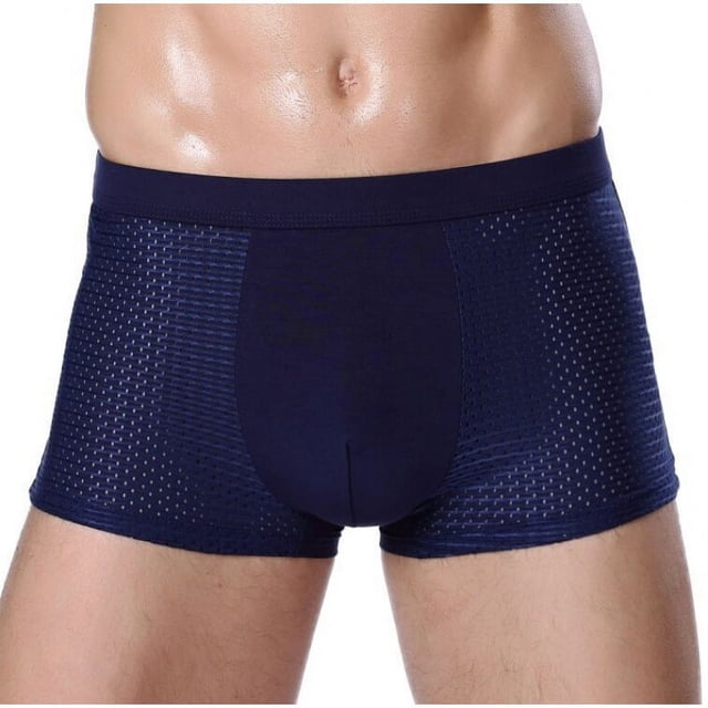 Pantalones de hombre de malla de seda de hielo de moda, ropa interior plana transpirable para hombre, ropa interior de verano para hombre