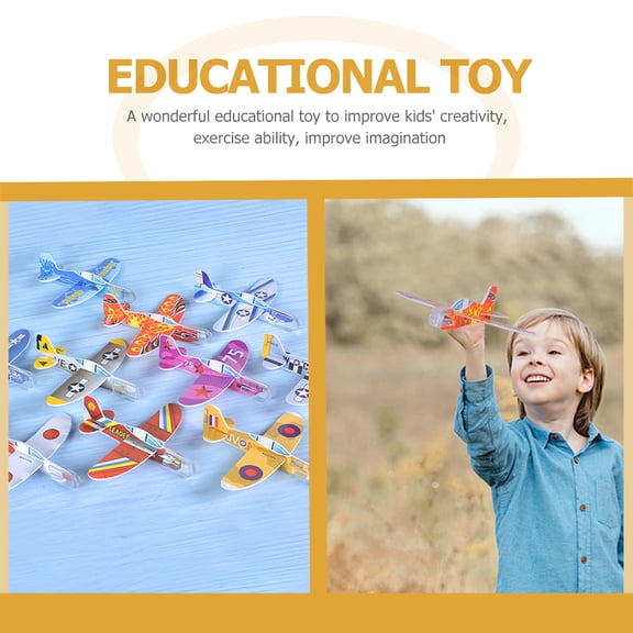 OUNONA 25-Pack Small Airplane Toys Outdoor Throwing Glider Planes Model Aircraft for Kids and Toddlers Fun Flying Toys