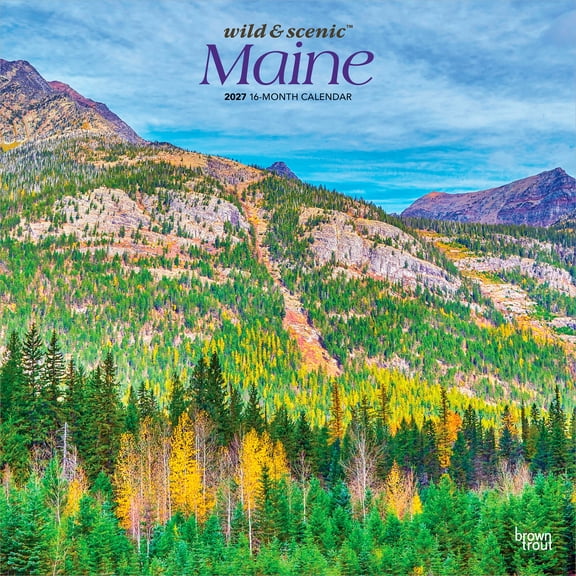 Maine Wild & Scenic | 2027 12x24" (Hanging) Wall Calendar | Plastic-Free