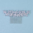 thumbnail image 6 of Miallo Modern Silver Rhinestone Hair Comb, Multi-Tooth Secure Hold Bridal Headpiece with Full Marquise Stones, Elegant Accessory for Formal Events, 6 of 8