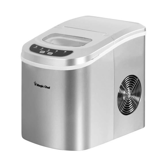 Encimera portátil Ice Maker Magic Chef, 27 libras, plateada
