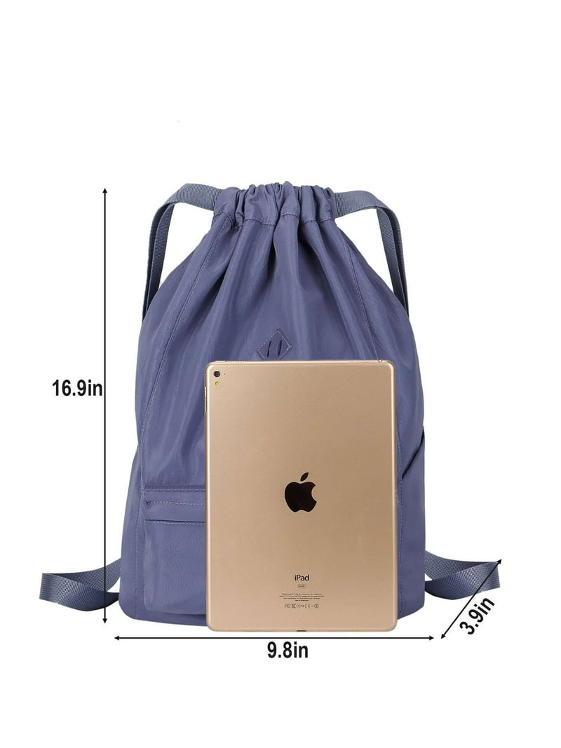 Deago Nylon Drawstring Backpack Sports Gym Bag for Men Women