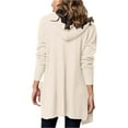 thumbnail image 5 of Fiaer Women'S Oversized Long Cardigan Sweaters With Hooded Pure Color Front Open Long Sleeve Casual Trendy Knit Tops With 2 Pockets Beige M, 5 of 8