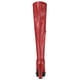 thumbnail image 4 of Botas sobre la rodilla Allegra K con tacón grueso y plataforma para Mujeres rojo 38, 4 of 7