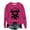 Hot Pink, variant on EAUFUM Cat Sweatshirts for Girls Funny Crewneck Highland Cow Printed Pullover Shirts Casual Loose Long Sleeve Graphic Tees for Teens 1-14 Years Casual Holiday Clothes Daily Ropa De NiñO