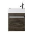 thumbnail image 3 of Cutler Kitchen and Bath Piccolo 18" Space Saver Wood Bathroom Vanity in Walnut, 3 of 6