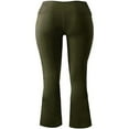 thumbnail image 4 of Women Crossover High Waist Yoga Flare Pants Stretch Tummy Control Sports Workout Leggings, 4 of 5