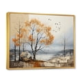 thumbnail image 2 of Designart "Orange Tree Autumn Collage Acrylic II" Floral Floater Framed Canvas Print, 2 of 7