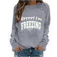 thumbnail image 2 of Fznquz Crewneck Fall Sweatshirts Women Gray Long Sleeve Winter Pullover Tops Casual Trendy Letters Print Womens Fashion, 2 of 4