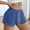 Blue, variant on Women's Cotton Blend Waffle Yoga Running Short