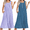 Floral Purple/Dog Footprints, variant on 2 Pack Nightgowns for Women Sleeveless Long Night Gowns Victorian Nightdress with Pockets Soft Ladies Gown