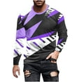 thumbnail image 1 of Birdeem T-Shirts à Manches Longues pour Hommes, Col Rond Décontracté, Chandail à Manches Longues, T-Shirt Imprimé Rayé, Blouse, Hauts T-Shirts à Manches Longues pour Hommes, 1 of 5