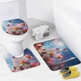 thumbnail image 4 of Watercolor Butterfly Bathroom Sets with Shower Curtain And Rugs, Incl with 12 Hooks，Toilet Lid Oval Rug, 4 of 8