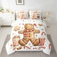 thumbnail image 3 of Manfei Cartoon Gingerbread Man 7pcs Bedding Comforter Set,Christmas Candy Queen Bedding Sets,White Red Brownr Queen Sheet Sets For Boys Girls,Microfiber Bedroom Decor Reversible, 3 of 9