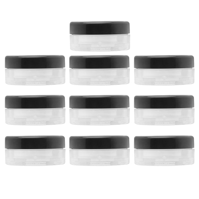 10 Uds 10G polvo compacto portátil caja de polvo suelto miel en polvo compacto multiusos cosméticos Sub caja para uso doméstico negro