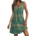 thumbnail image 1 of Pisexur Robes d'Été pour Femmes Plage Florale Boho Robe Midi Sans Manches Col en V Vintage Fluide avec Poche T-Shirt Robe d'Été S-2TG, 1 of 6
