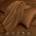 thumbnail image 6 of MooMee Duvet Cover Set Queen 600-TC 100% Extra Long-Staple Cotton Sateen Silky Smooth Luxury (Dark Orange), 6 of 6