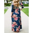 thumbnail image 7 of Inevnen Mommy and Me Matching Maxi Long Dresses Sleeveless Bohemia Floral Dress with Pockets, 7 of 7