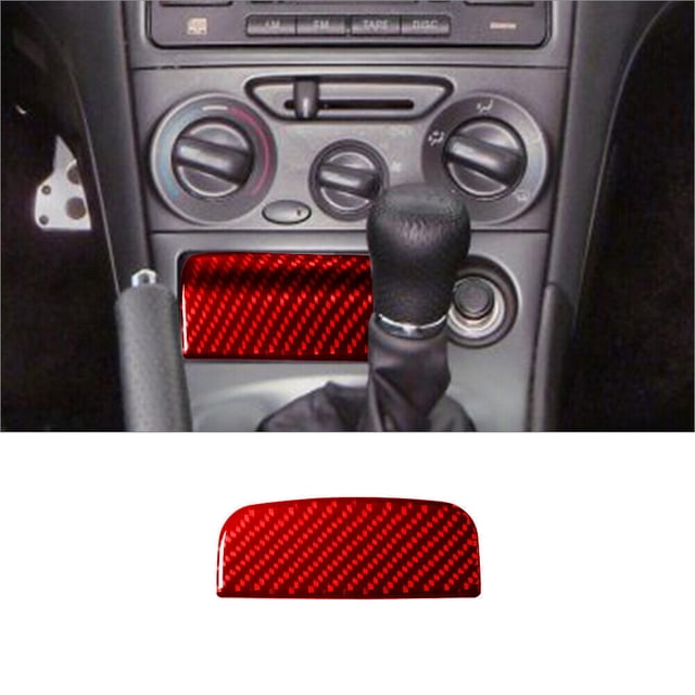 Real Bright Soft Car Interior Carbon Fiber Sticker DecorationRed Carbon Fiber Interior Ashtray Cover Sticker For Toyota Celica 2000-05Auto Car Protection Interior Accessories