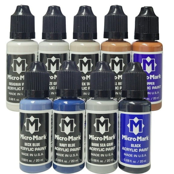 Micro-Mark US Naval Acrylic Paint Set, 9pc