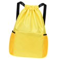 thumbnail image 2 of Yinanstore Drawstring Backpack Knapsacks Lightweight Storage Women Men Casual Daypack Rucksack for Work Hiking Shopping Outdoor Business Yellow, 2 of 8