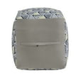 thumbnail image 4 of Weston Home Dinant Upholstered Square Pouf Ottoman, Multicolored Diamond Pattern Fabric, 4 of 5
