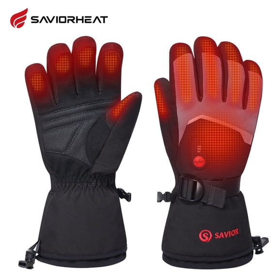 SAVIOR HEAT Heated Gloves for Men Women,【2024 Latest】 Rechargeable Electric Battery Heated Glove, Waterproof Ski Gloves Touchscreen Gloves for Cycling, Motorcycle, Snowboarding Outdoor Winter Sport