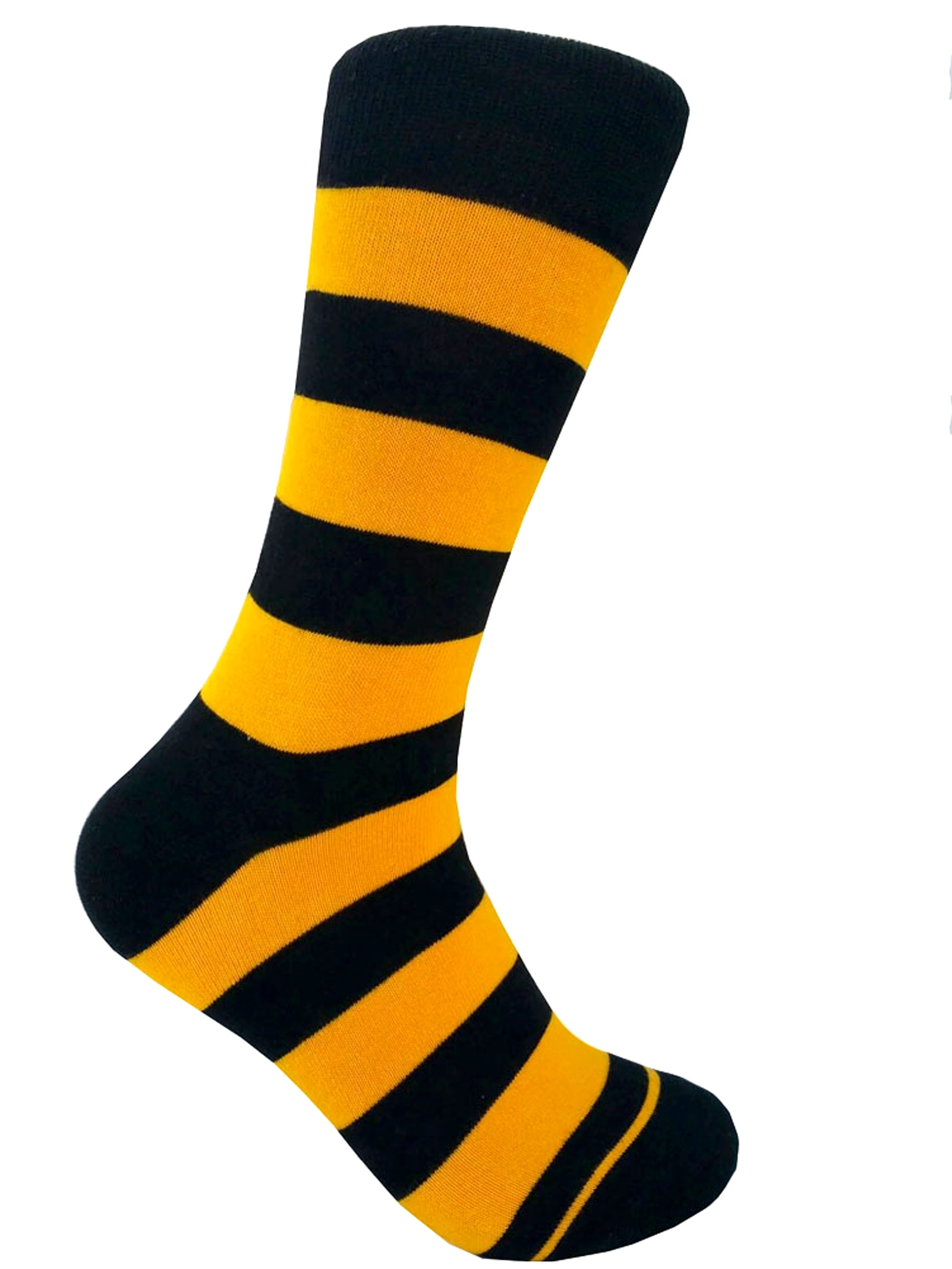 Black with Gold Yellow Color Stripes(Zebra Stripes)Dress Casual Socks ...