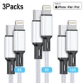 thumbnail image 1 of Cshidworld USB Cable C a Lightning [Certificado por MFi] Paquete de 3 6/6/10 Pies, Cable Cargador Rápido Tipo C Compatible con iPhone 14/13/13 Pro Max/12/12 Pro Max/11/XS/xr/x/8/iPad, Plateado, 1 of 7