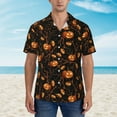 thumbnail image 2 of Yiaed Halloween With Pumpkins Print Hawaiian Shirt for Men Short Sleeve Button Down Shirts Beach Shirts for Men,3X-Large, 2 of 7