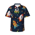 thumbnail image 1 of Balery Spaceships and Stars Camisas hawaianas de manga corta para hombre, camisas playeras de corte holgado, camisas de vacaciones con botones,XX-Large, 1 of 7