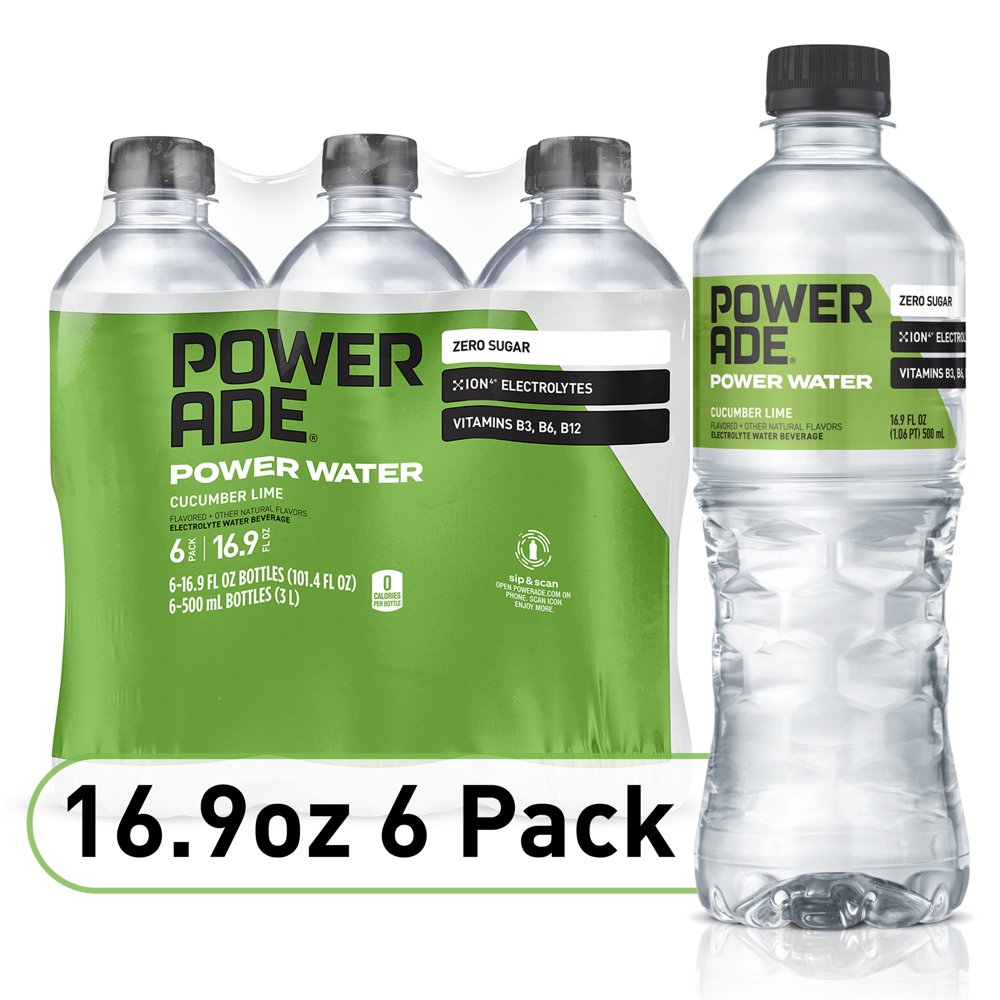 POWERADE Power Water, Cucumber Lime, Zero Sugar Zero Calorie, 16.9 fl