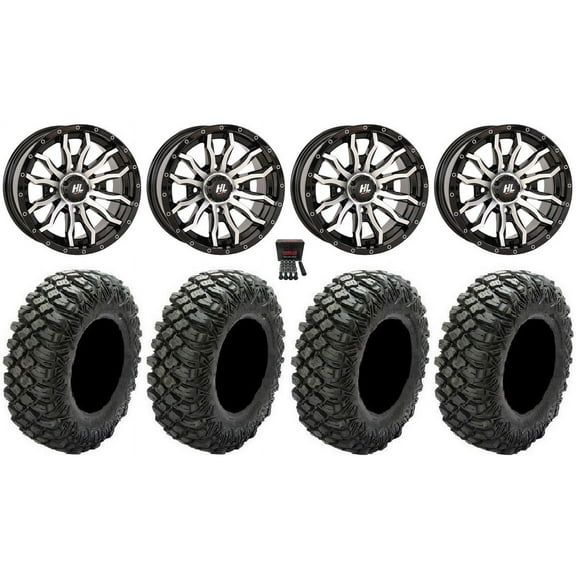 High Lifter HL21 14" Wheels Machined 32" Crawler XG Tires Can-Am Commander Maverick Renegade Outlander Defender