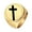 Gold, variant on Men's Stainless Steel 18MM Round Cross Biker Chunky Statement Ring Fashion Lucky Trend Band Gold Size 9