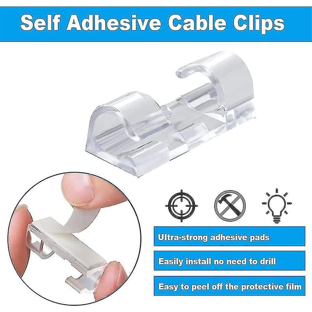 Clips para cables de 32 piezas, clips para ordenar cables con fuertes almohadillas autoadhesivas ShuxiuWang 8390611608774