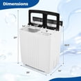 thumbnail image 3 of Costway Portable Washing Machine, 20 lbs Compact Laundry Machine with 12 LBS Washer Gray & White, 3 of 10